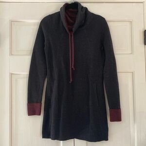 Cynthia Rowley Sweater Knit Dress Cowl Neck Womens Size XS Pocket Front Casual